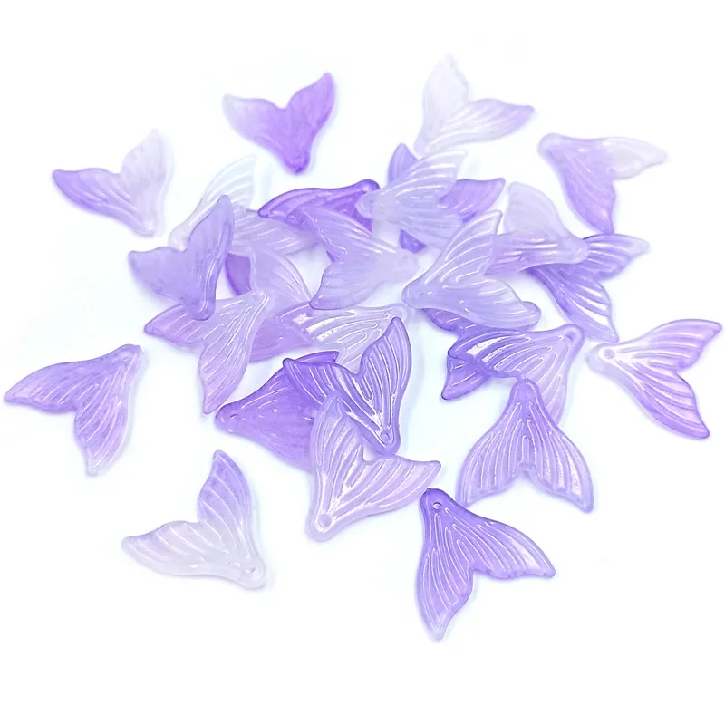 20pcs Creative Fishtail Gradient Beads for DIY Jewellery Making