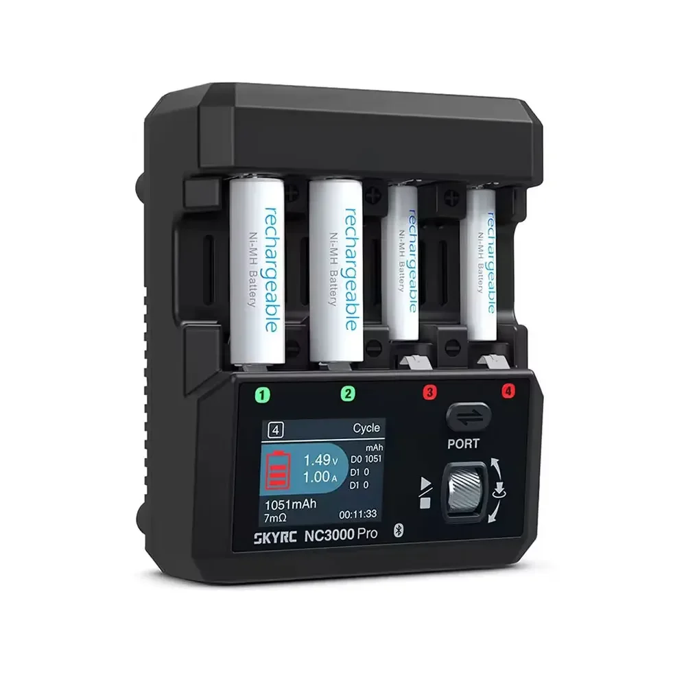 ​ NUOVO SkyRC NC3000 Pro NiMH NiCd Caricabatteria PD/QC AA/AAA Caricabatteria intelligente Caricatore di controllo APP per schermo LED a 4 slot