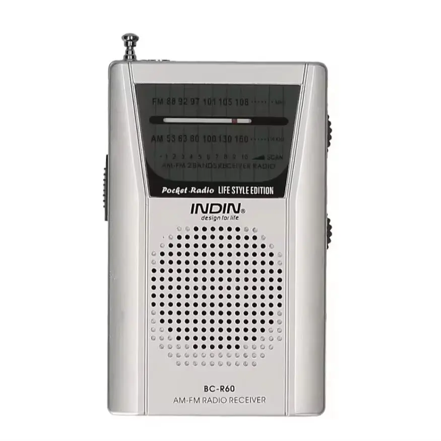 Battery Operated Portable Radio FM AM Radio with Speaker and Headphone, Emergency Pointer Pocket Radio Good Reception for Elder