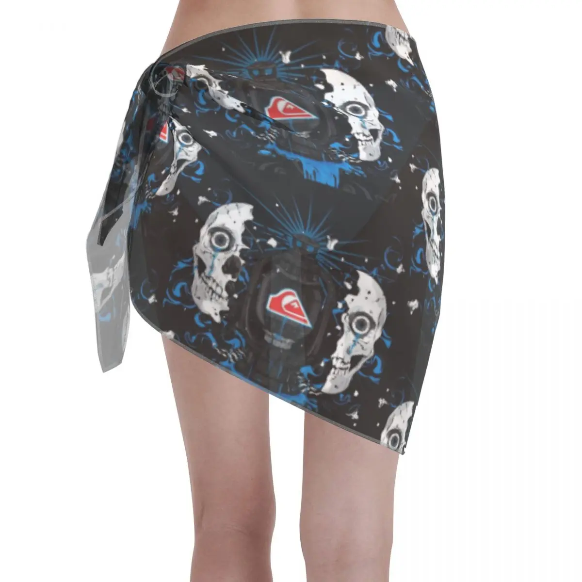 Custom Q-Quiksilvers Pattern Swimsuit Coverups Printed Short Sarongs  Bikini Wrap Sheer Coverups Sarong Coverups Beach Wrap