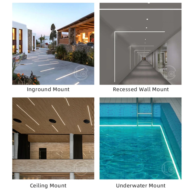 Recessed Floor Linear Inground Light RGB IP68 Waterproof DC24V Swimming Pool Linear Underground Underwater Light