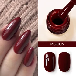 MAYCHAO Burgundy Gel Nail Polish 12ml Glossy Semi Permanent Soak Off UV LED Frosted Gel Nails Base Painting Varnish