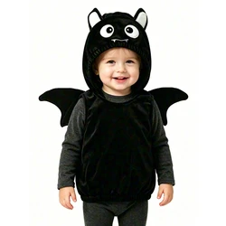 Umorden unisex neonato bambino Halloween pipistrello nero costume felpa con cappuccio gilet 1T 2T 3T