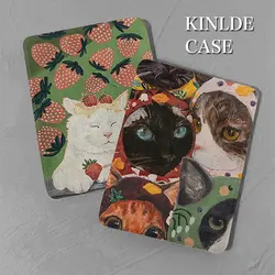 Cat pattern kindle case paperwhite5th Sleep wake up silicone soft shell 2022kindle 11th 10th 9th generation Oasis 2 3 funda 2021