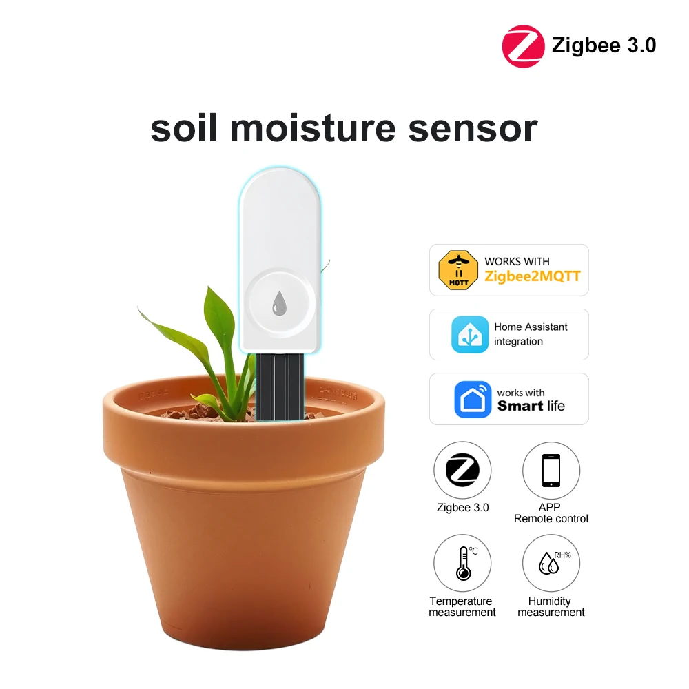 Smart ZigBee Soil Moisture Sensor with Temperature & Humidity Monitoring App Control for Garden Care And Plant Irrigation Automa image 4