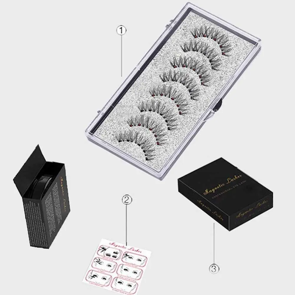 New  5 Magnetic Eyelashes Curler Set Long 3D Mink Magnetic lashes Wear faux cils magnetique Natural Thick False Eyelashes