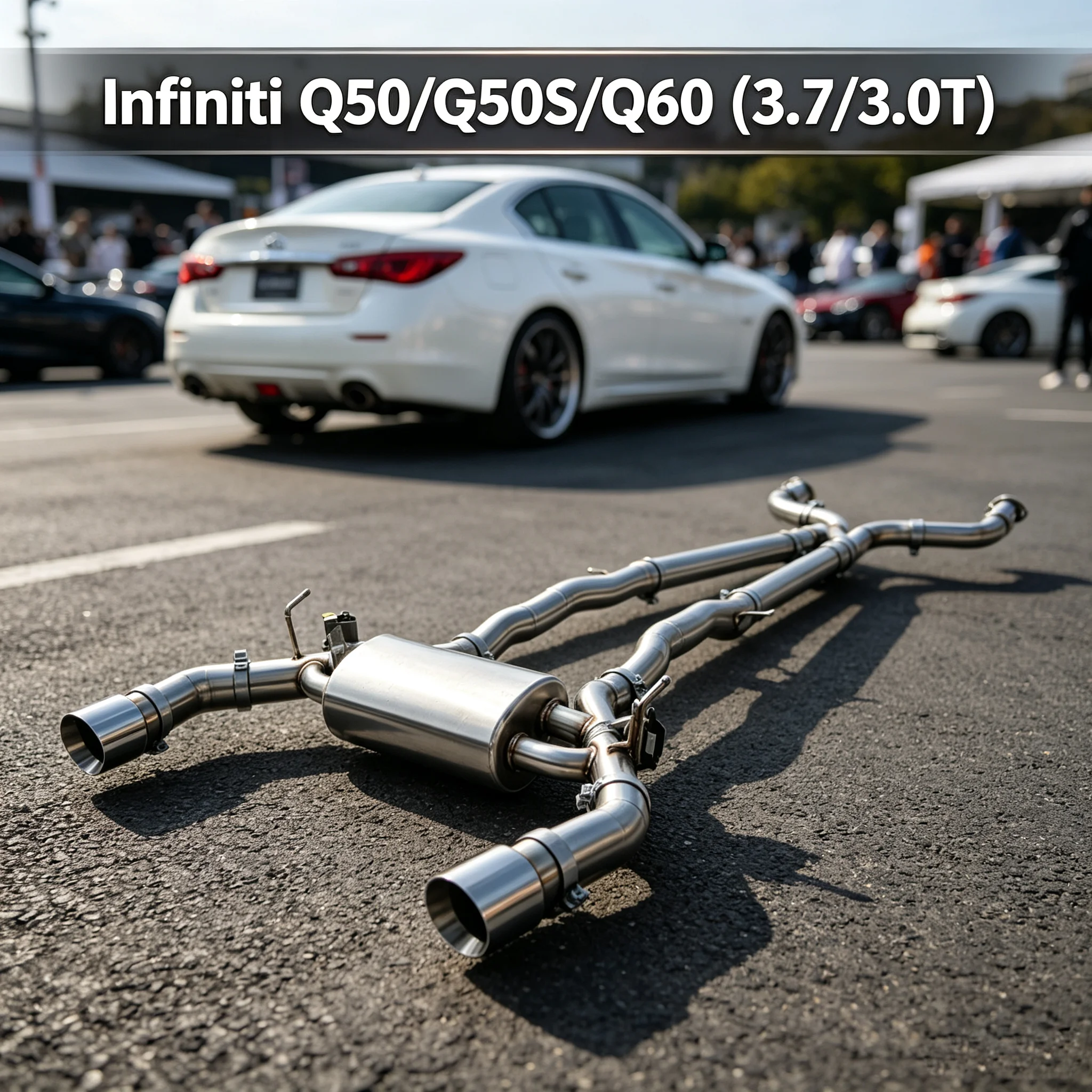 Racing Z‑Pipe Electronic Valve Exhaust Muffler Z‑Shaped Tube Catback Sports Exhaust for Infiniti Q50 Q50S Q60 3.7/3.0T