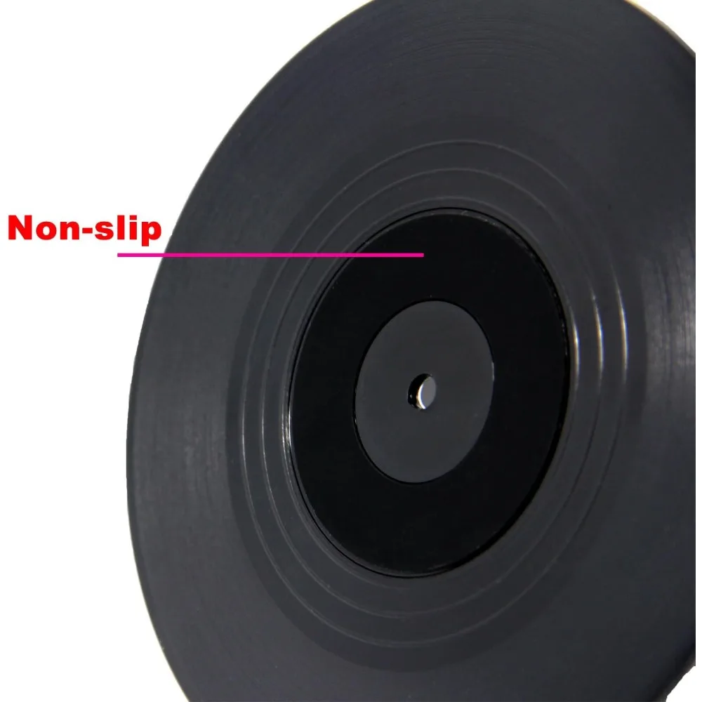 Vinyl Record Coasters Set of 6 for Drink Glasses Absorbent Round Table Protectors Furniture Surface Scratch Water Resistant Bar Home Decor view 4