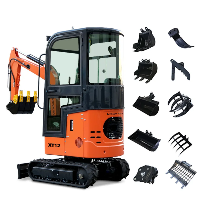 New Product Launch 1.2 Ton Small Excavator Kubota Engine Home Excavator Multifunctional High Quality Mini Excavators Customized