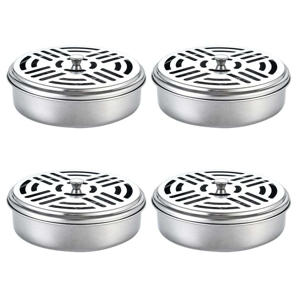 4 قطعة صندوق من الفولاذ المقاوم للصدأ تصميم مجوف مستدير لتشتت الدخان كفاءة غرفة النوم غرفة المعيشة شرفة البعوض #5