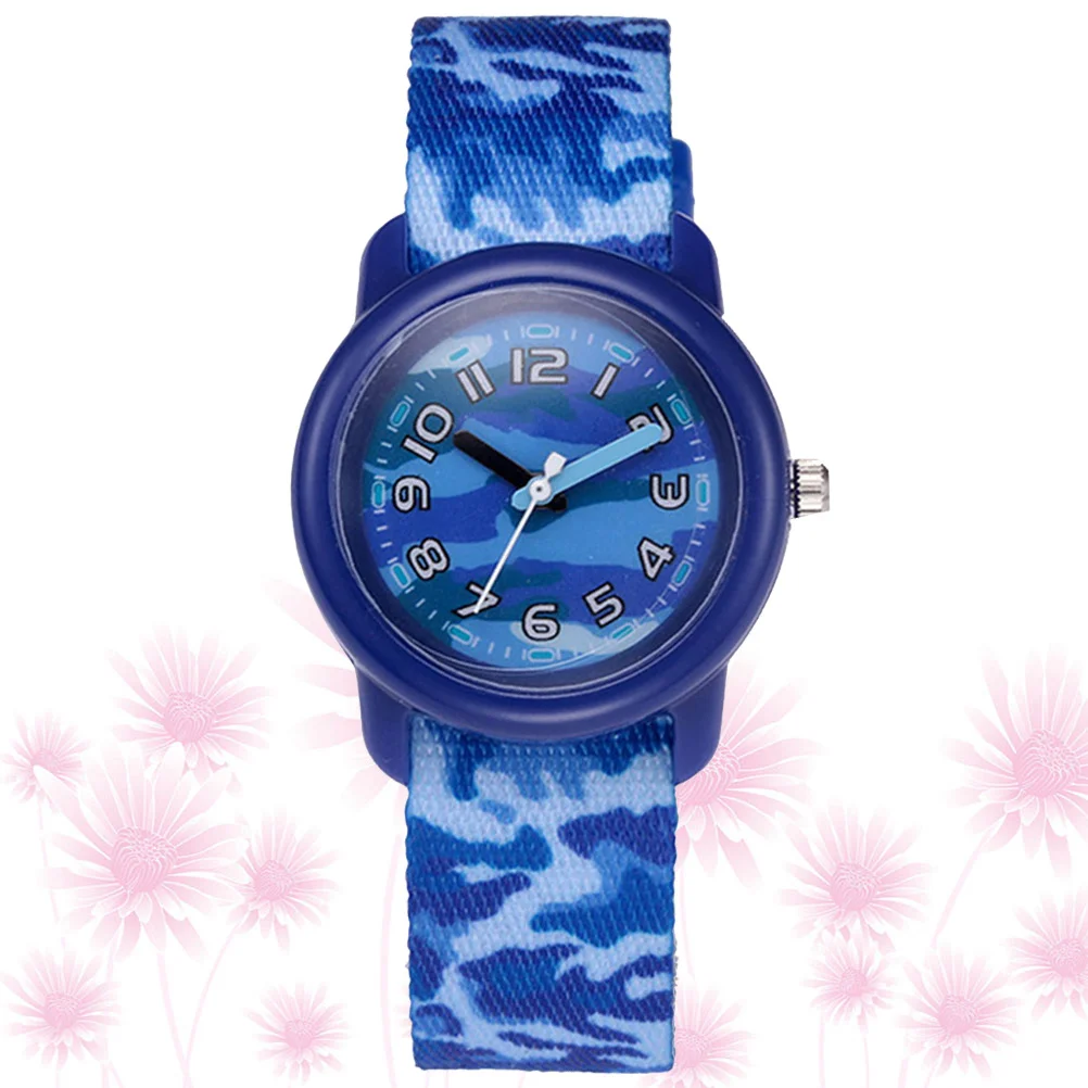 Cartoon Watch Camouflage Strap Waterproof Quartz Wristwatch For Gift For School Park Picnic Daily Wear