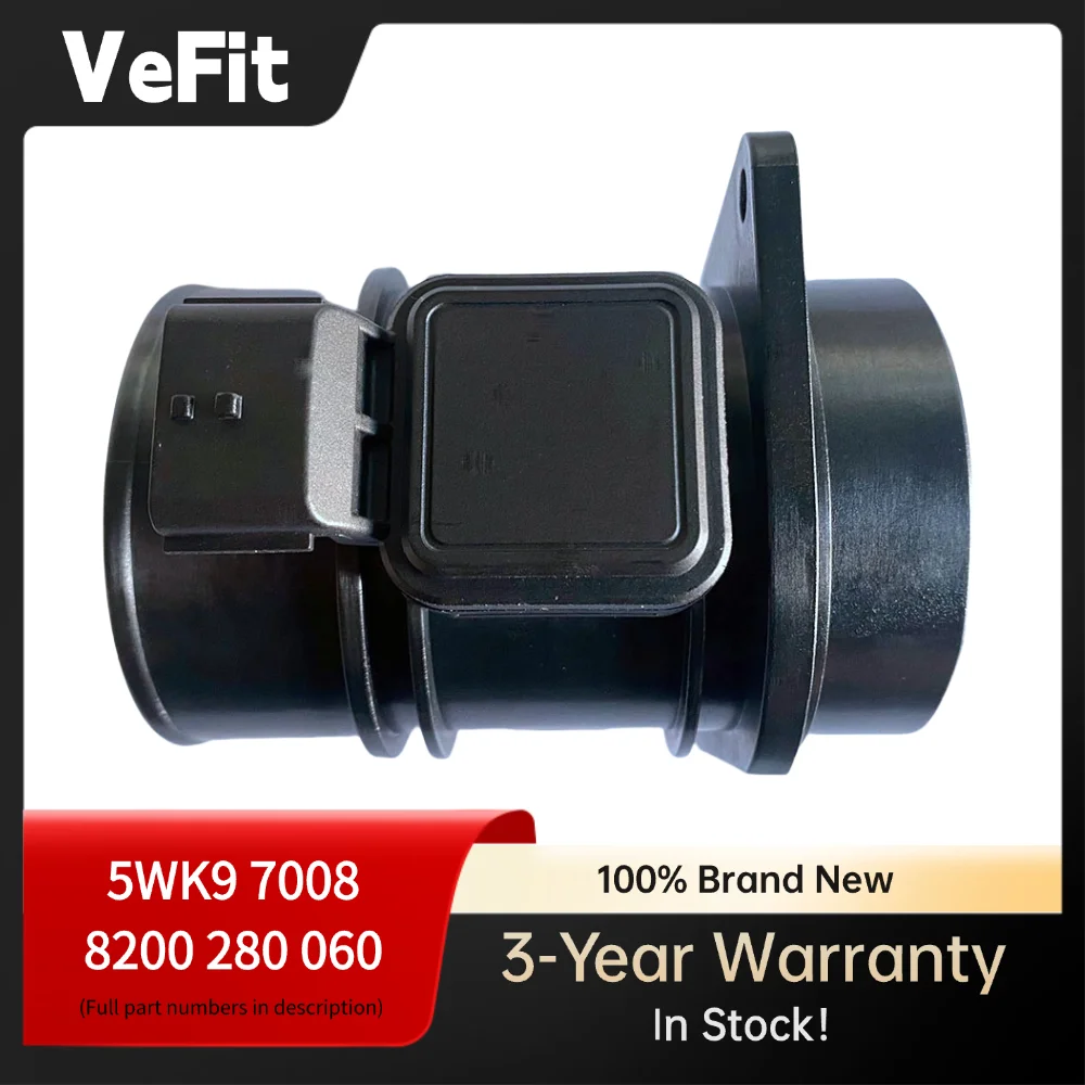 

MAF Meter Sensor 5WK97008 5WK97008Z 8200280060 for Nissan Qashqai Primastar Renault Megane Scenic Opel Vivaro Movano 2001-2015