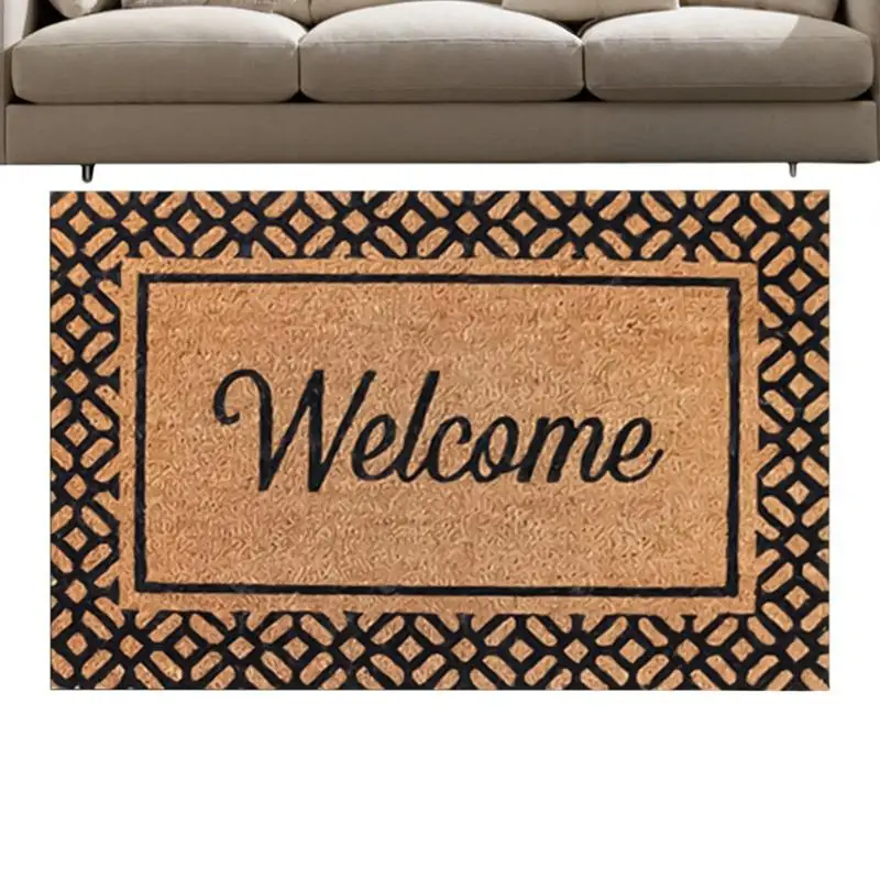 Front Door Mat Welcome Velvet Door Mat Non-Slip Entry Mat Waterproof Home Supplies Absorbent Area Rug For Entrance