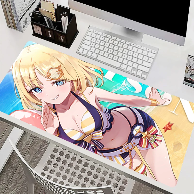 Cute Anime Woman Mouse Pads E-sports Gaming Accessories Computer Mouse Mat Hololive Watson Amelia Desk Mat Keyboard Pad Mousepad