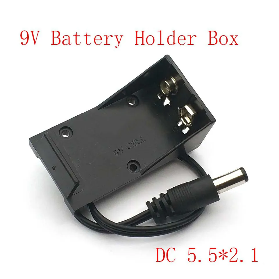Новый корпус держателя батареи 9 В, провод с вилкой 5,5*2,1 мм