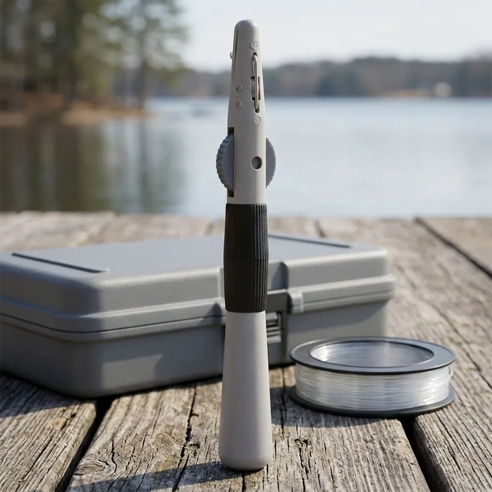 Portable Fishing Knot Tying Device Pen Type ABS Material for Anglers Easy Grip and Smooth Operation 14x2x2.5cm