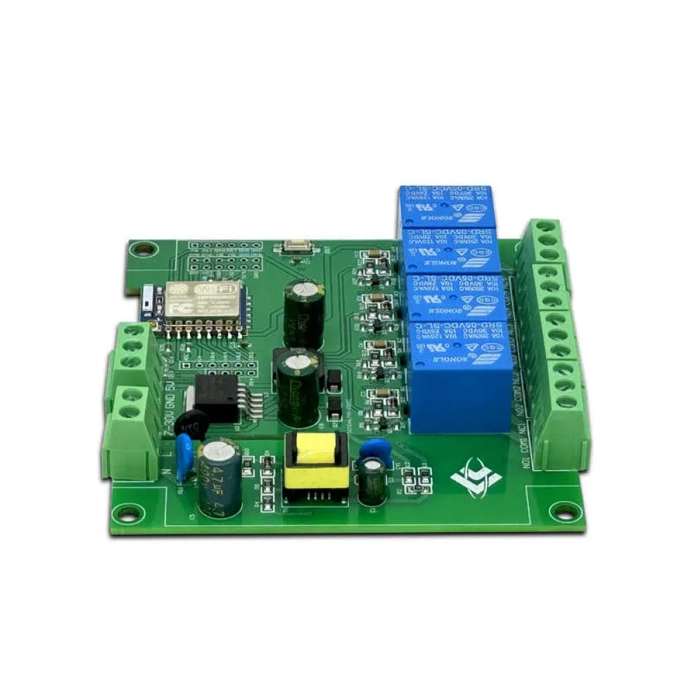 New ESP-07 4 Way WIFI Relay Module AC/DC Power Supply ESP8266 Secondary Development Module with Power Indicator Light