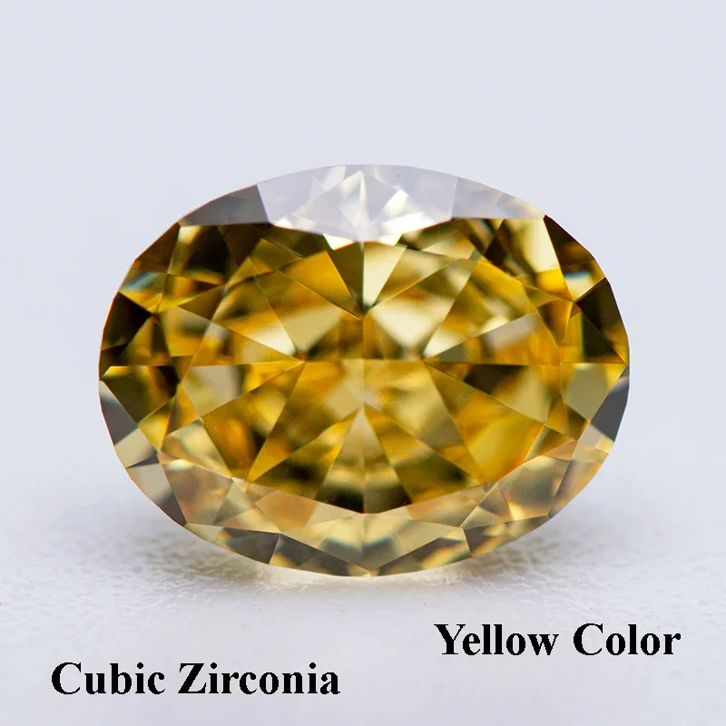 

Cubic Zirconia Crushed Ice Cut Yellow Color Oval Shape Charms Beads for Diy Jewelry Making Pendant Ring Materials No Certificate