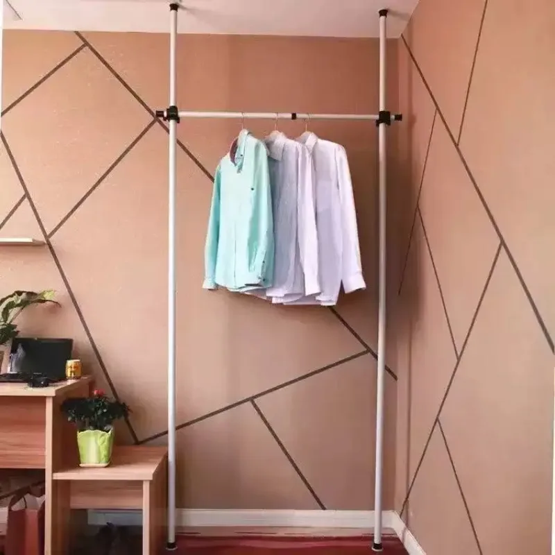 Hanger Rod Drying Rack Vertical Floor Hanging Hanger Telescopic Clothes Drying Rod Coat Rack for Home Balcony