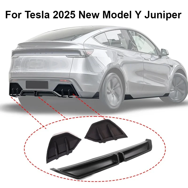

Подходит для Tesla 2025, новая модель Y Juniper, диффузор заднего бампера, задний диффузор с дизайном плавника акулы, аксессуары из полипропилена