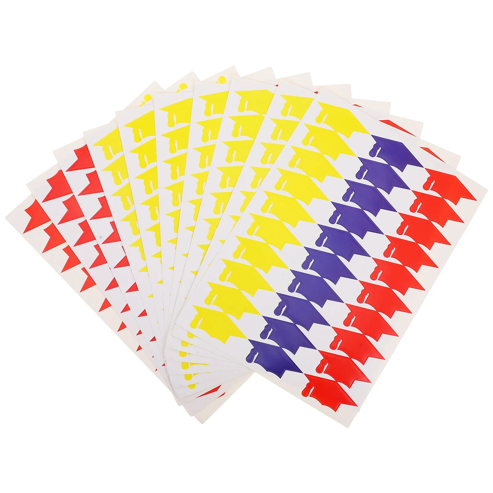 

10 Sheets Graduation Cap Stickers Versatile Use Grad Hat Labels for Snack Bags Wine Glasses Crafts Graduation Party Favors