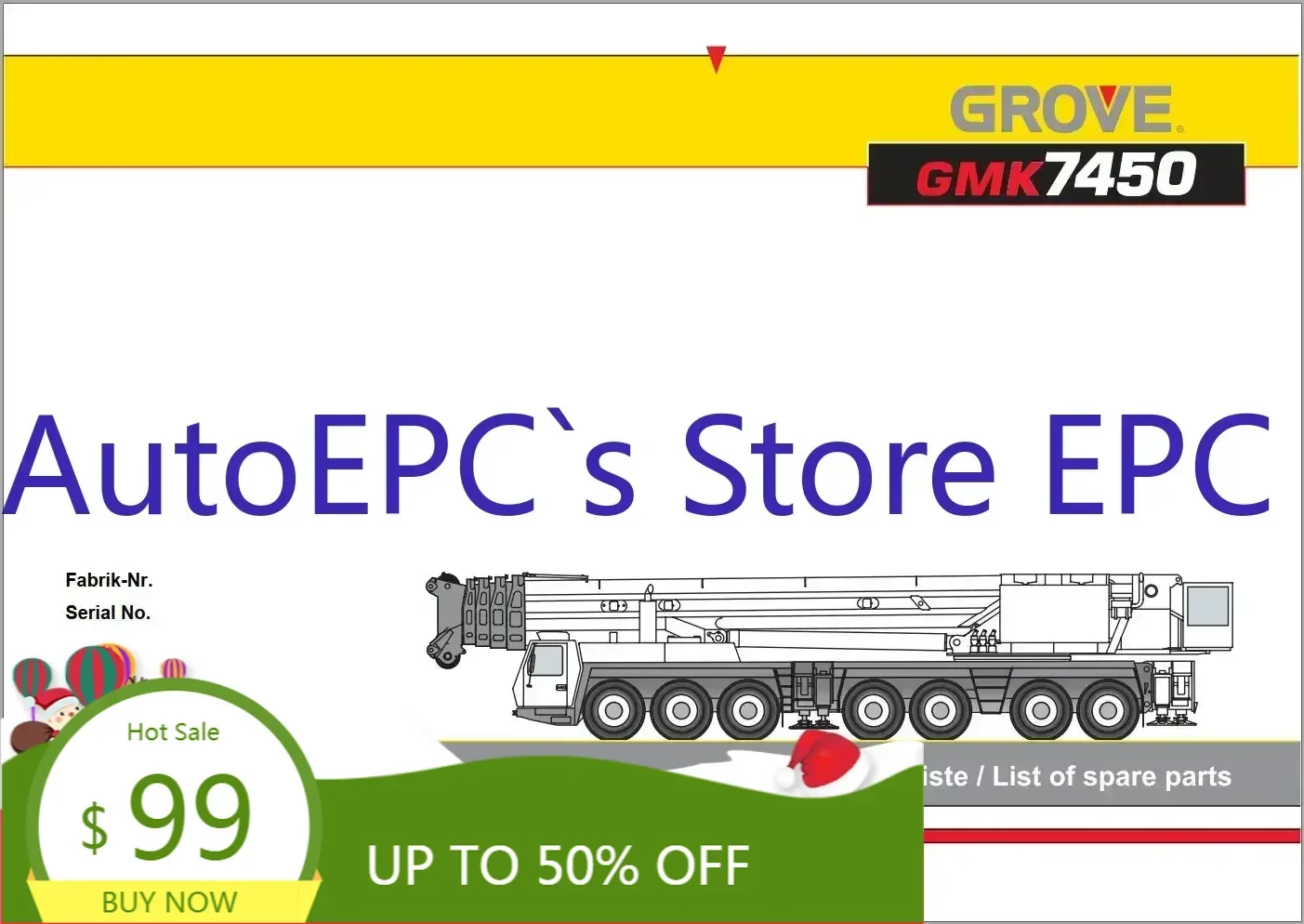 

Руководство по каталогу запасных частей AutoEPC Grove GMK Crane 2023, PDF EN DE