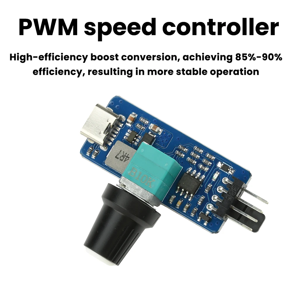 5V 12V PWM Speed Regulator Mini 4P B3 4-wire Fan Motor Speed Controller DIY Water-cooled Cooling Module Type C USB Power Supply