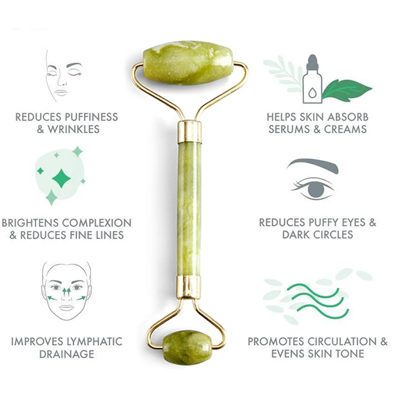 Roller Gua Sha Scraper Set Double-headed Jade Facial Massager Lifting Body Thin Neck Thin Lifting Tool Health and Beauty