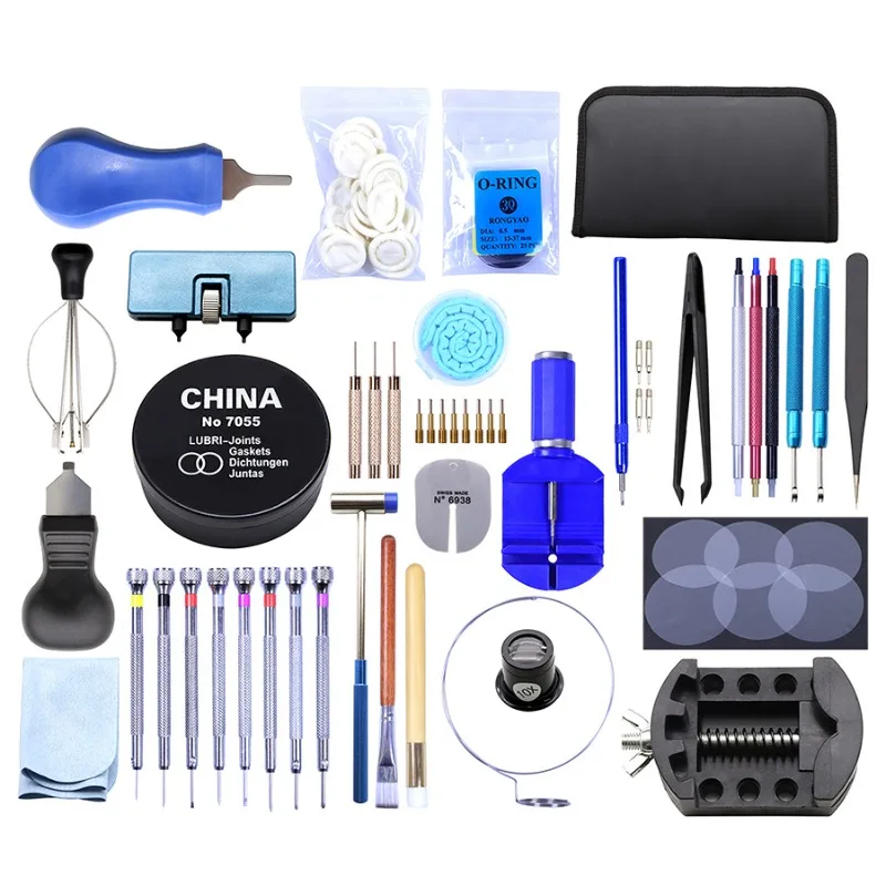 Premium 162Pcs Watch Repair Tool Set Case Opener Disassemble Clean Seal Battery Replacement Tools