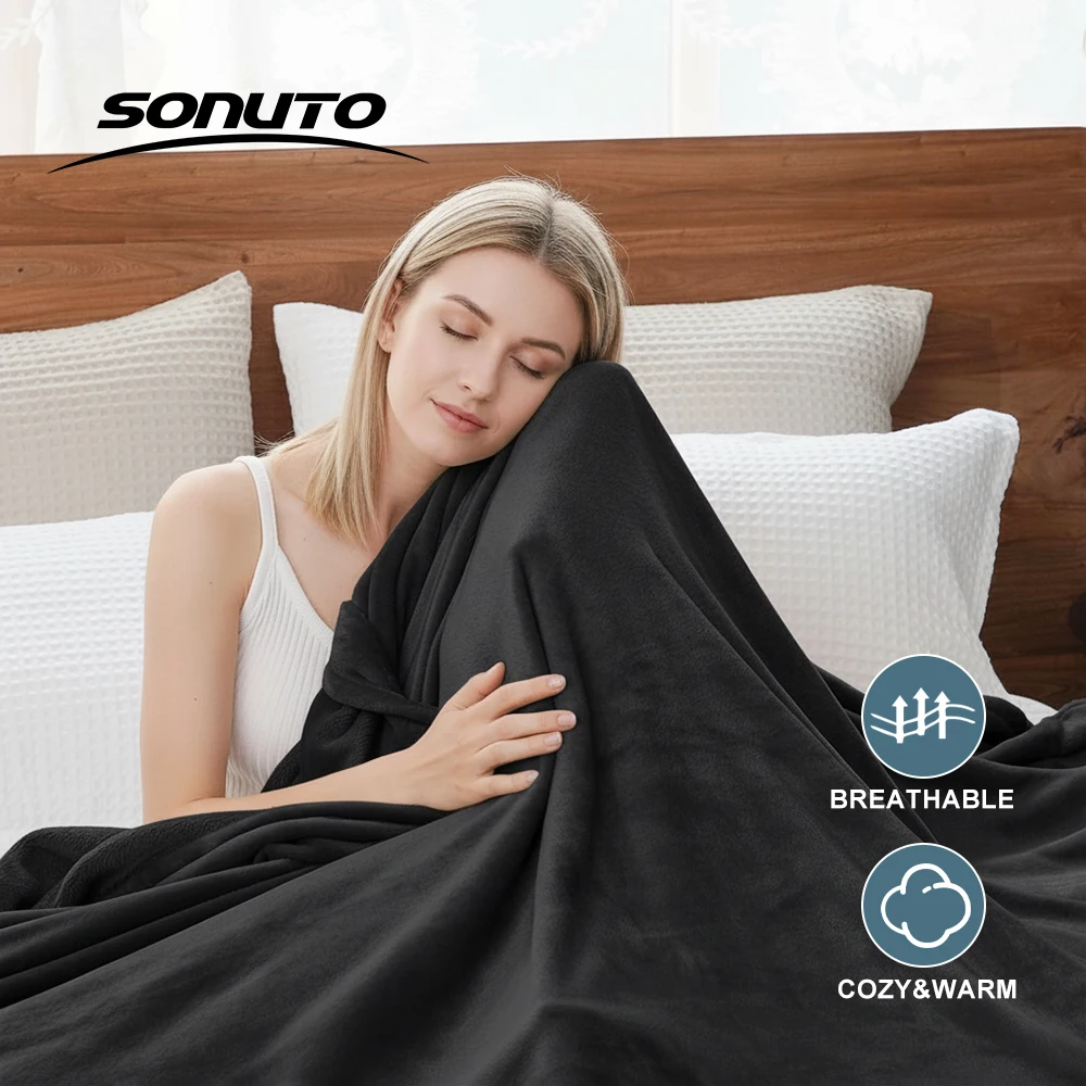 Newest  Spring Winter Flannel Blanket Fluffy Warm Soft Sofa Cover Bedspread Solid Black Coral Fleece Plush Blankets For Beds