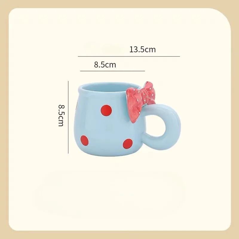 1 Korean style high beauty girl heart ceramic mug, cute family breakfast cup, popular drinking water coffee cup for girls