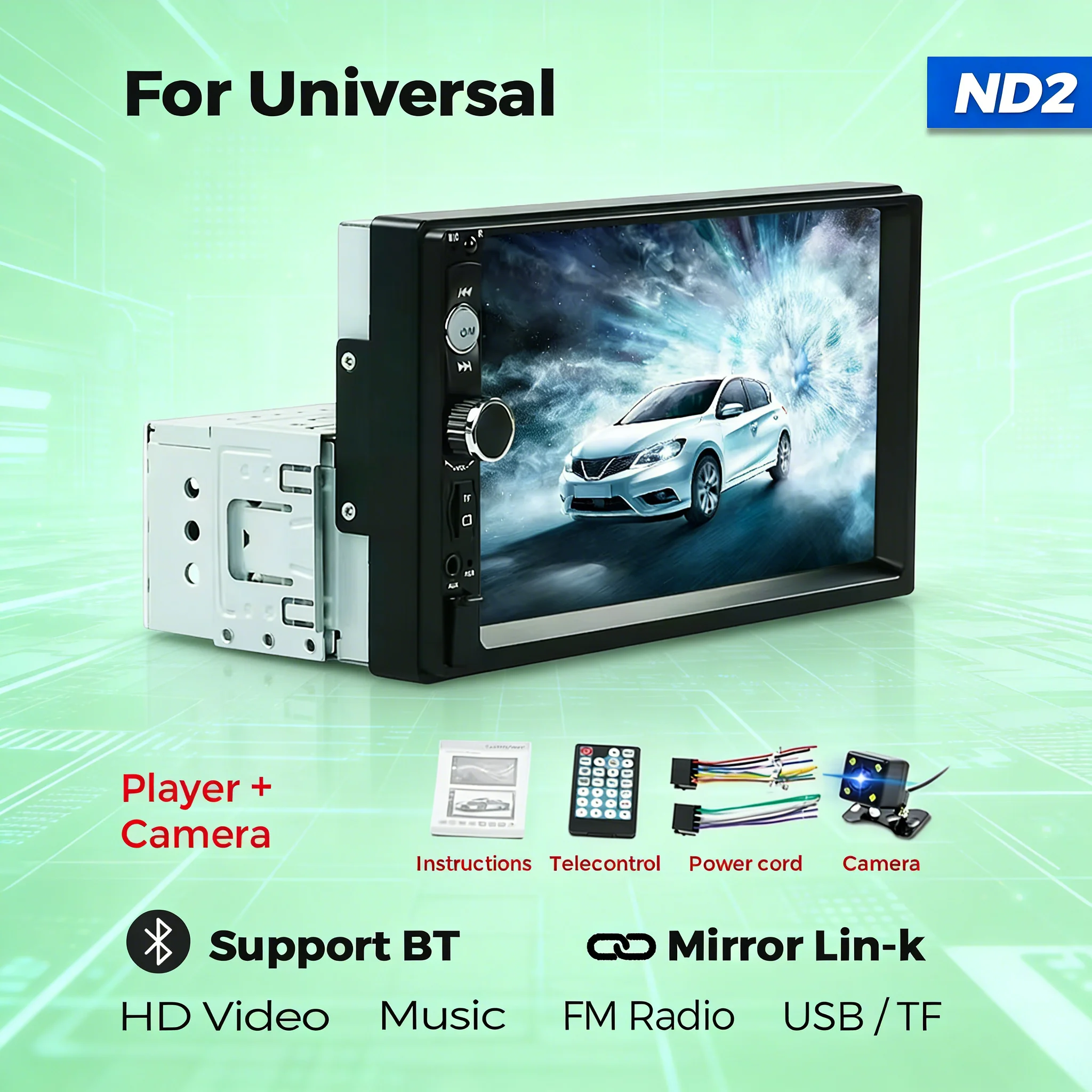 

1 Din MP5 Player For Universal Multimedia Player Mirror L-ink Car Radio Autoradio BT FM GPS Navigation Touch Screen Auto Audio