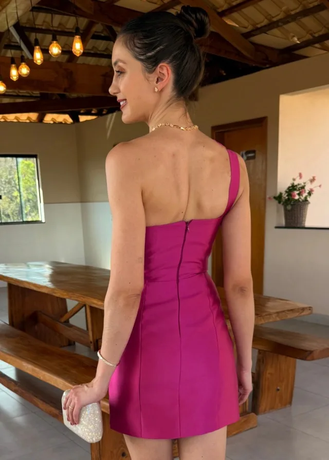 Women Elegant Satin Cocktail Dresses Sweetheart Neck 3D Floral One Shoulder Slim Short Wedding Guest Party Dresses