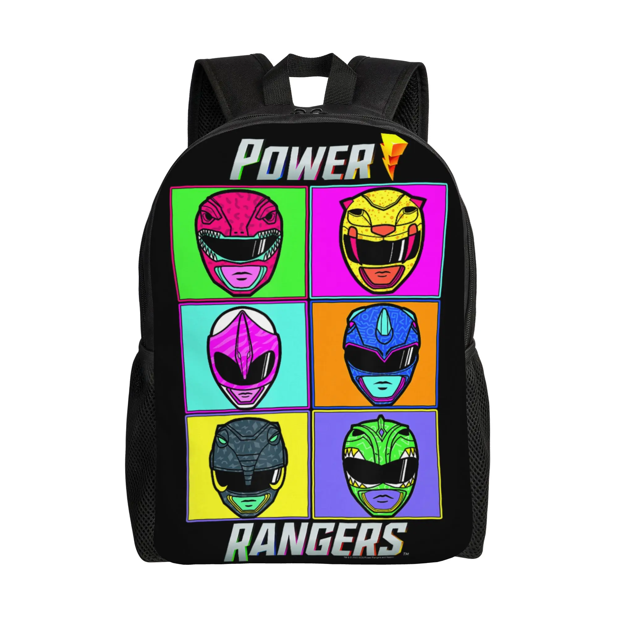 

Bandai backpacks Power Rangers Pop Art Warhol Portrait Box Up Daypack mochila Work Office Sturdy Shoulder Rucksack