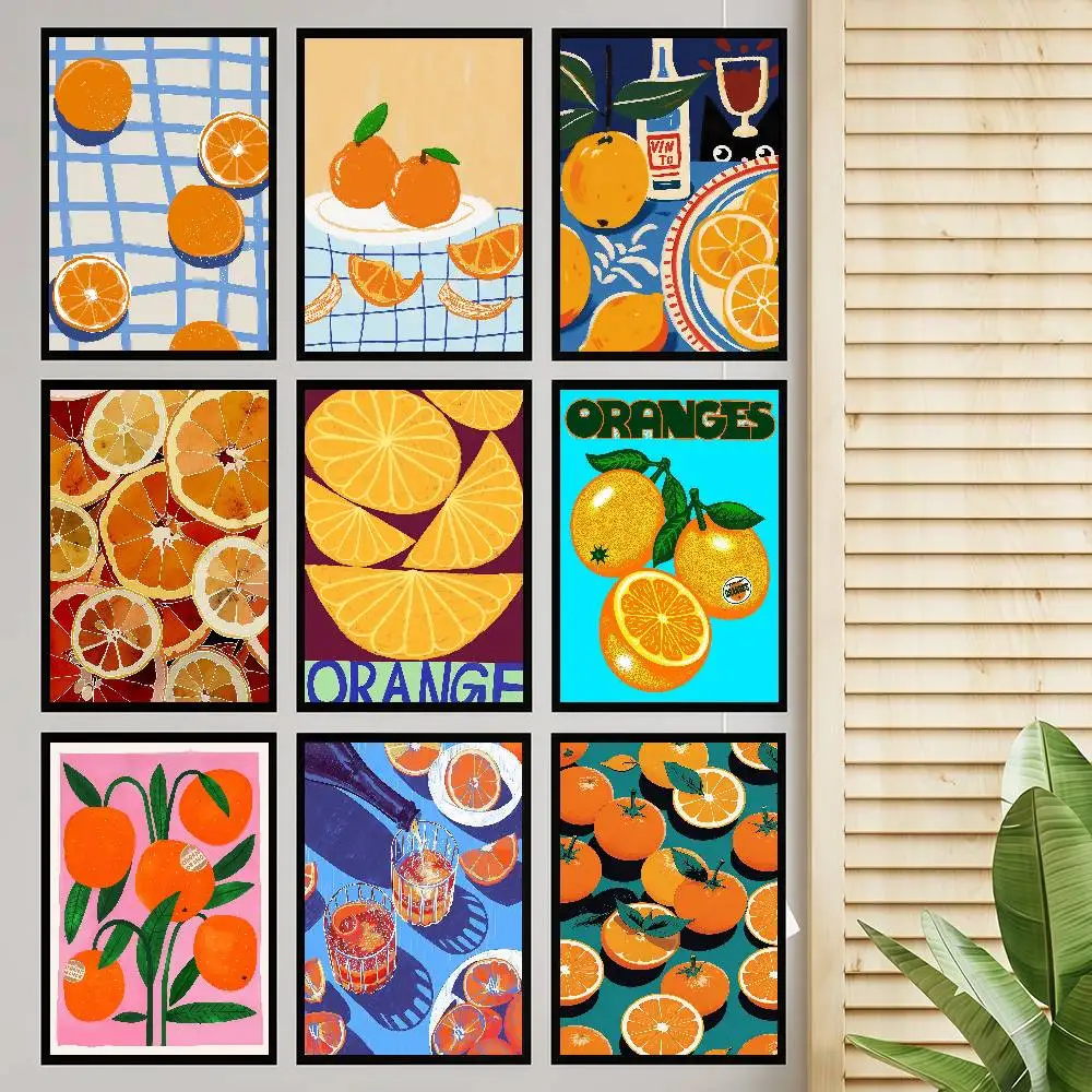 Saft Orange Mandarine Anime Poster Klebrige Whitepaper Aufkleber DIY Zimmer Bar Cafe Kawaii Zimmer Dekor