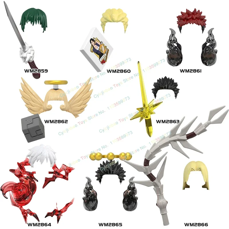 

Cartoon Anime Action Figures Character Building Block Accessories Assembly Scene Bricks Toys for Children Gifts WM6202 6201 6200