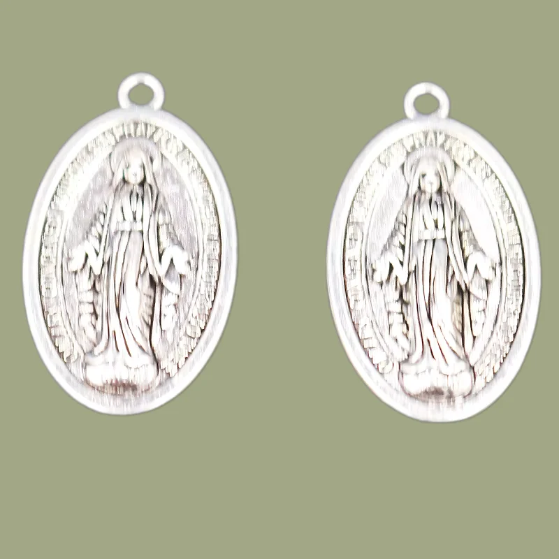 

8pcs Silver Plated Medium Catholic Blessed Virgin Mary Pendant DIY Charm Necklace Earrings Jewelry Crafts Metal Accessories K720
