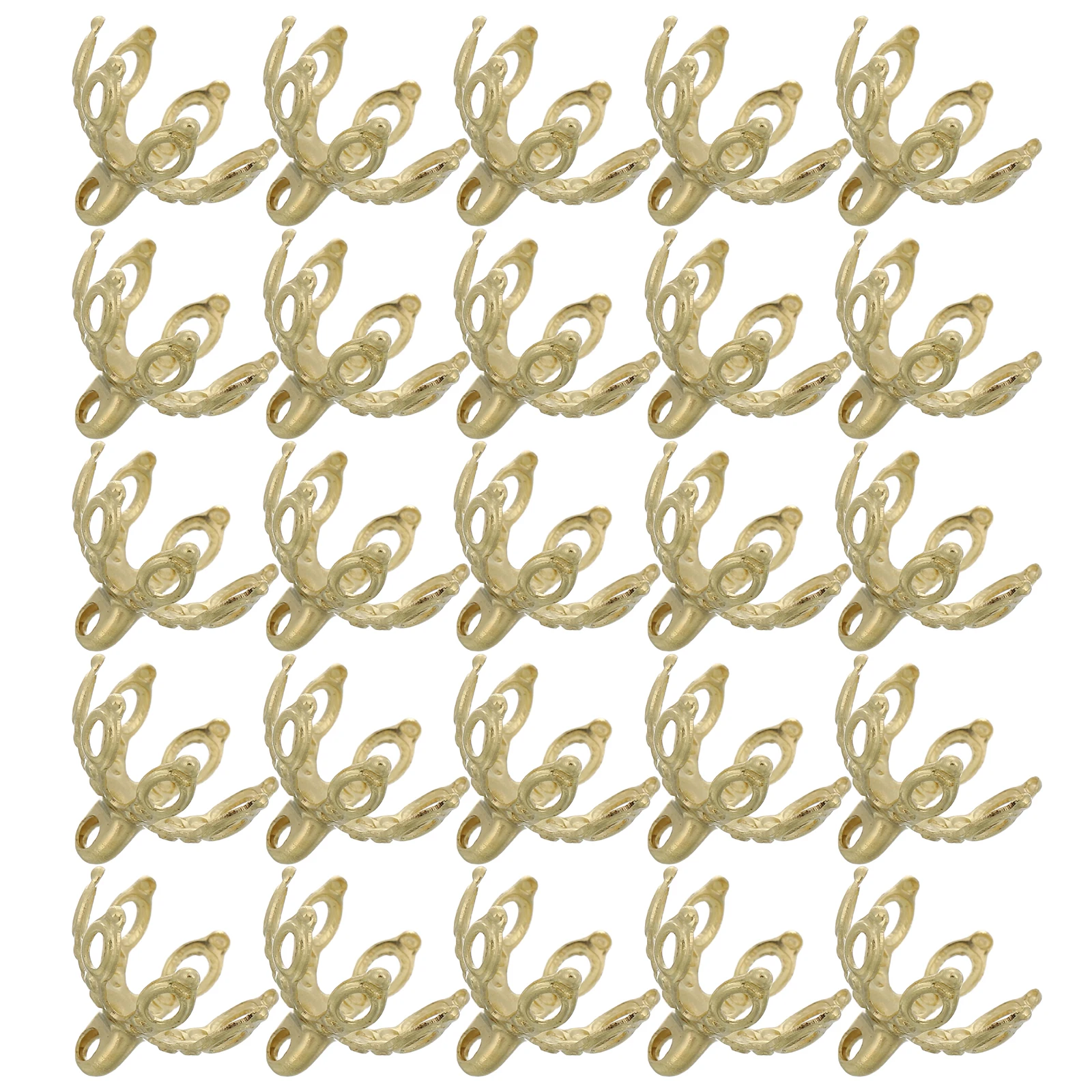 

200pcs Jewelry Findings End Caps Bead Caps 10MM 7 Petal Claw for Jewelry DIY Crafts Metal Findings Smooth Edge