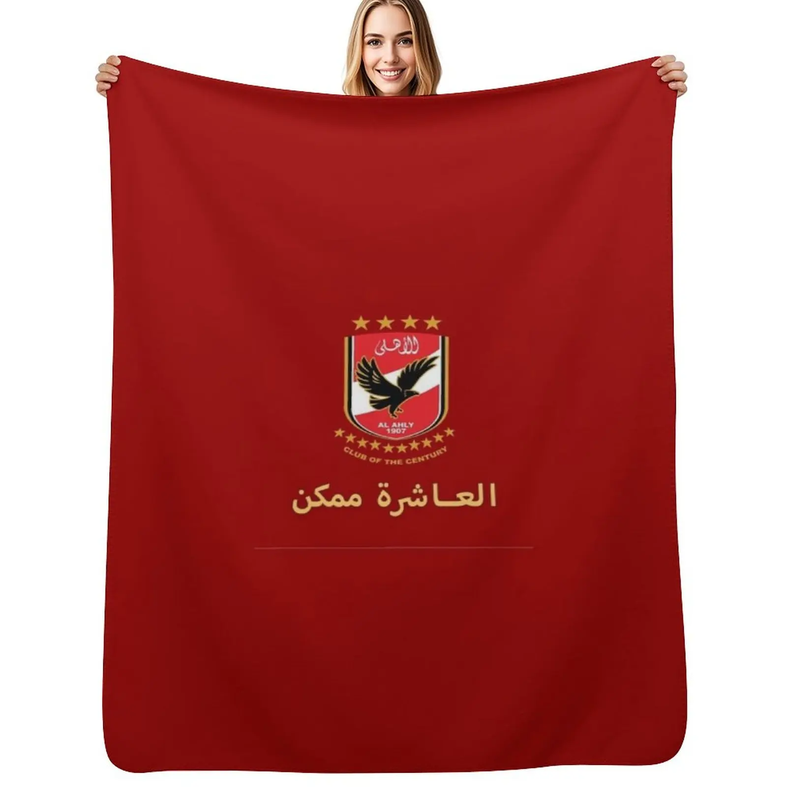 

Al Ahly Al3ashra Throw Blanket Cozy Sofa Blanket for TV Watching Napping