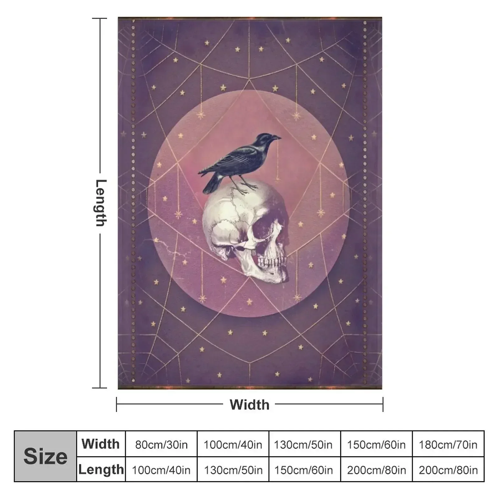 Crow and Skull Collage Throw Blanket couch cozy soft plush fuzzy picnic outdoor blanket