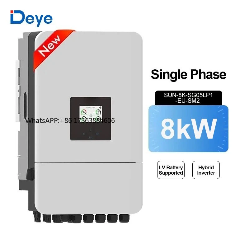 

2026hot sellingDeye SUN-8K-SG05LP1-EU-SM2 Single Phase Inverter Hybrid Inverter 3.6/5/6/7/7.6/8KW Low Voltage for Home Use
