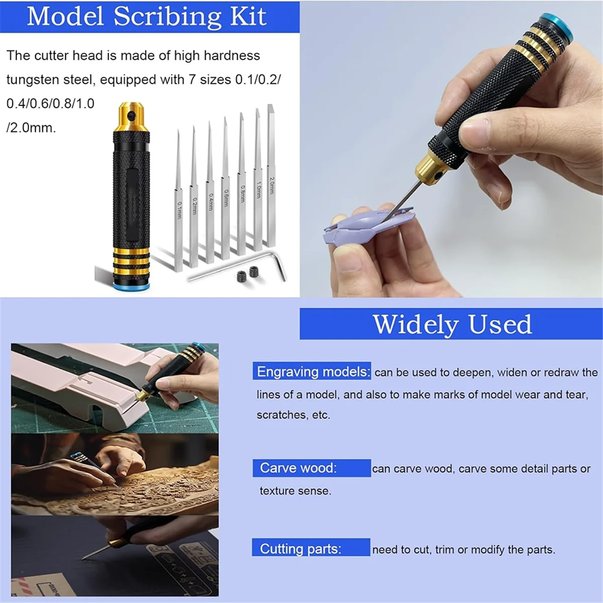 

ABNJ Model Kit with Scribing Tools, Pin Vise Hand Drill Set, Tweezers, Brushes for Modelling Models,for Sscribing