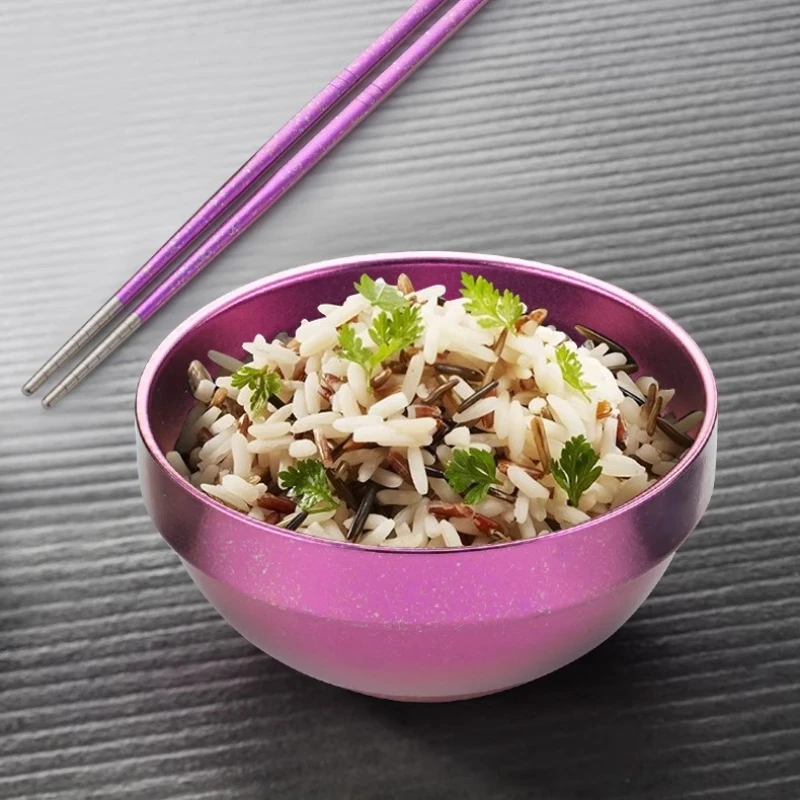 

New pure titanium tableware set, double-layer thermal insulation bowl gift six-piece gift box, titanium gift box