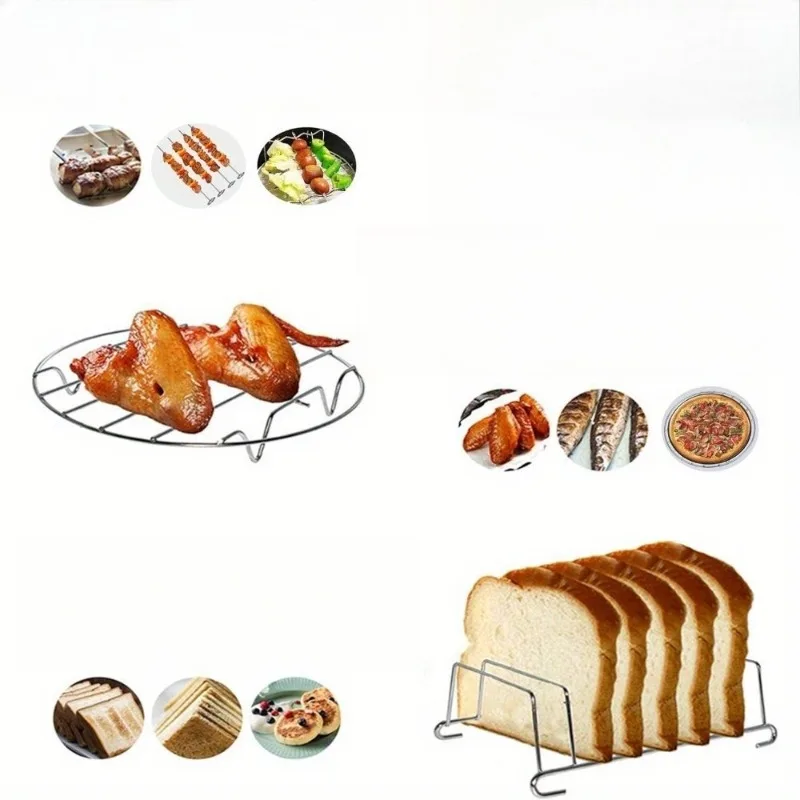 Rejilla multiusos para tostadas, soporte para pan, rejilla para hornear, plato para Pizza, olla para parrilla, herramienta de cocina versátil para horno, freidora de aire y uso en fiestas