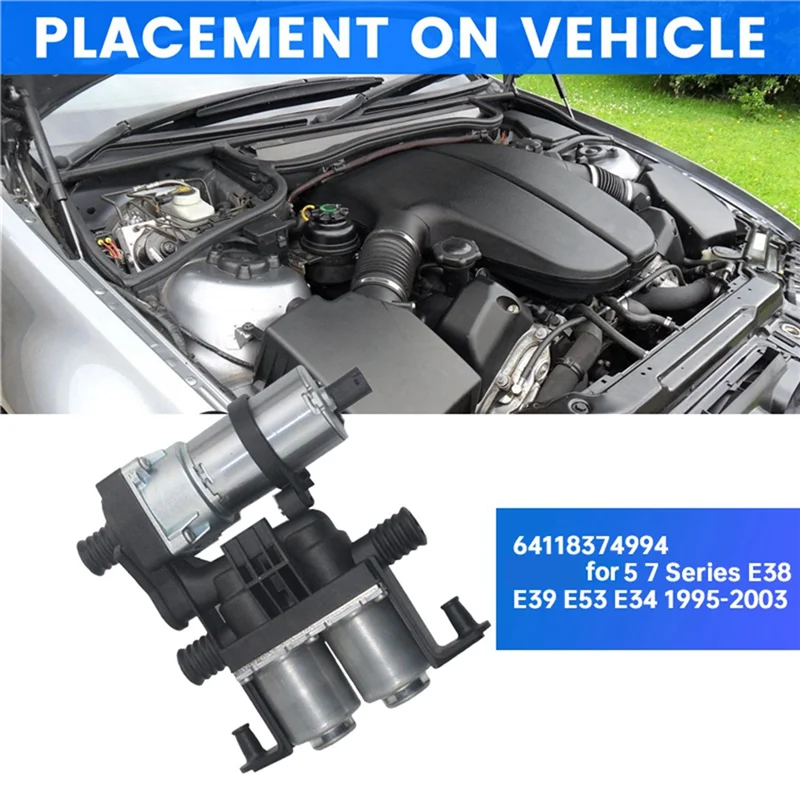 BB-nueva válvula de Control del calentador en caja con bomba de agua auxiliar 64118374994 para BMW 5 7 Series E38 E39 E53 E34 1995-2003