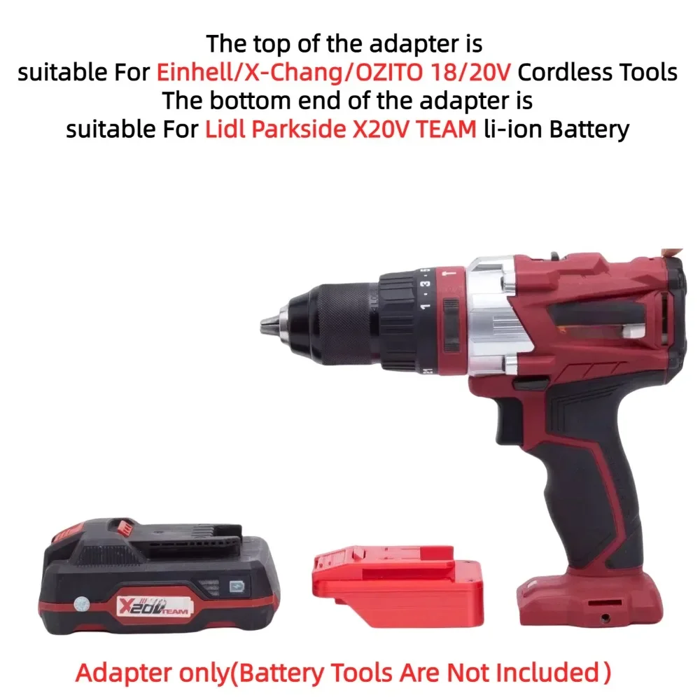 For Lidl Parkside X20V TEAM Lithium Ion for Einhell/X-Chang/OZITO 18/20V Cordless Drill Tools Battery Adapter/Converter