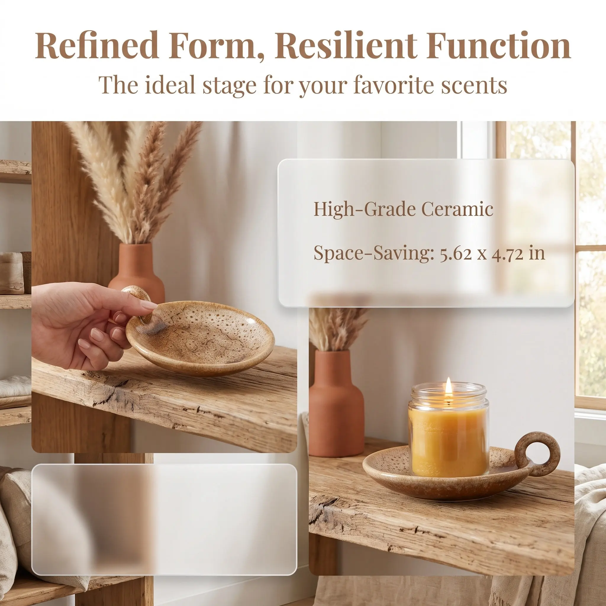 Ceramic Plate Compact Space-Saving Exquisite Structure Decorative Stand Aroma Holder Elegant Home Decor