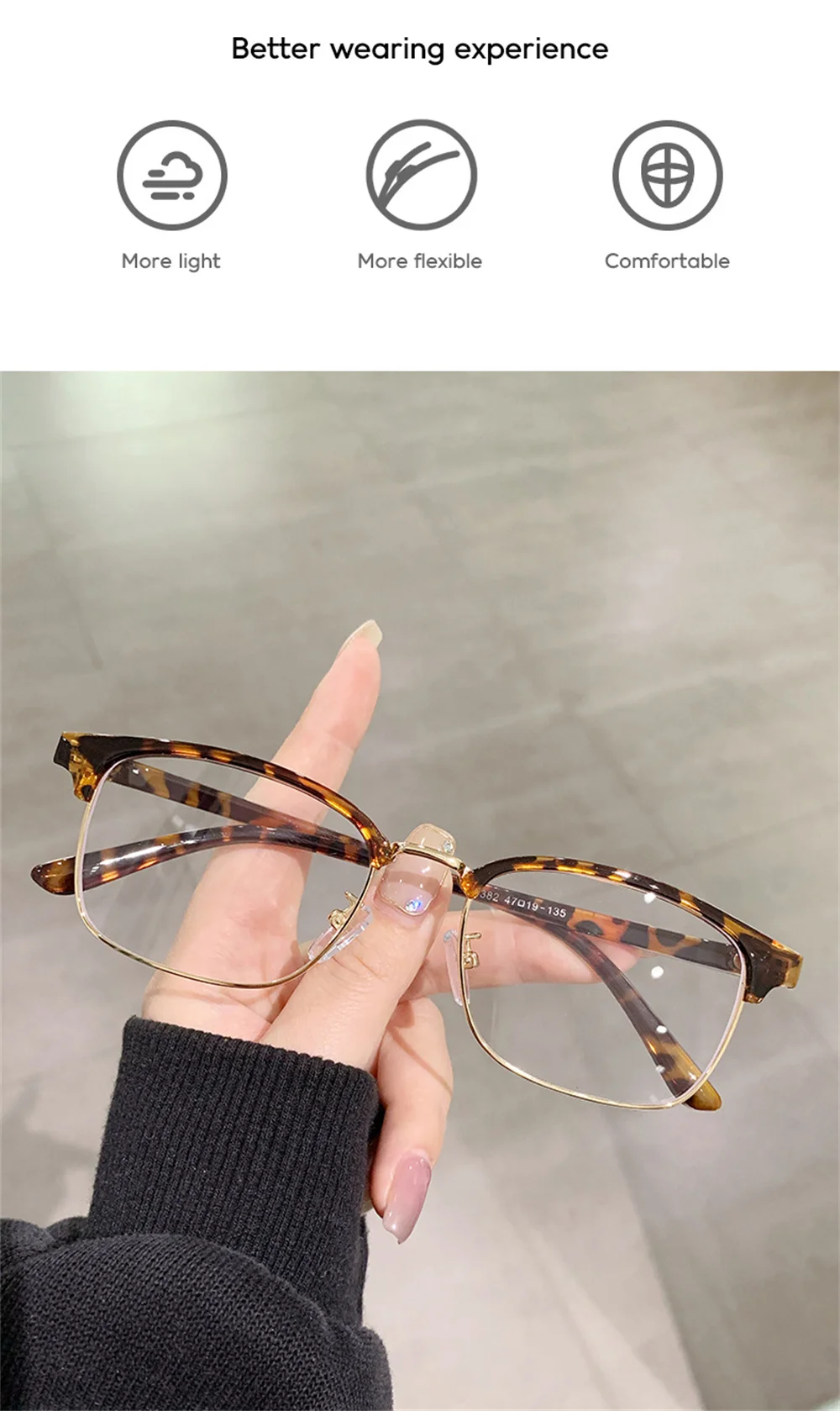 VIVIBEE Klassische Halbrandlose Anti-Blaulicht-Brille für Herren, quadratisch, Ray-Filter, Computer-UV400-Brille für Damen – Detail 3
