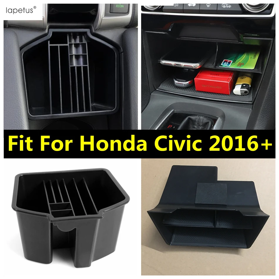 

Car Central Control Storage Box Multifunction Container Phone Case Cover Trim Accessories Interior For Honda Civic 2016 - 2020