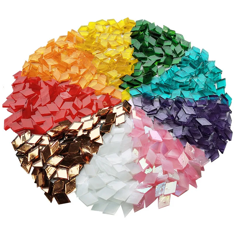 200g  320pc  Diamond Mosaic Diy Türkiye Lamp Table Tiffany Mica Colored Glass Candlestick Handmade Materials